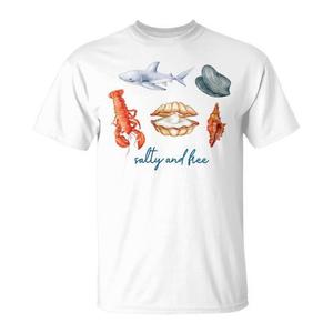 T-shirt da donna Y2K con conchiglie e fauna marina, stile estivo da spiaggia, ideale per promozioni - Product Image 1