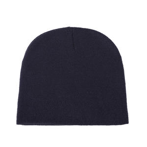 Gorro largo en blanco sin logotipo Bordado 3D personalizado Etiqueta de cuero Perlas Gorro de invierno Gorro de punto - Product Image 6