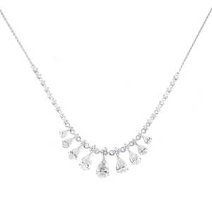 สร้อยคอเพชรทรงหยดน้ำ 562 กะรัต ทรงลูกแพร์ ผลิตในห้องปฏิบัติการ ประดับทองคำขาว 14K งานฝีมือ สำหรับงานหมั้น - Product Image 2