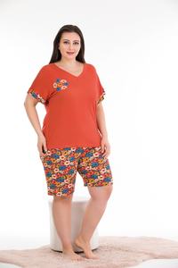 Ensemble de pyjama pour femmes grandes tailles, haut à manches courtes et short, vêtements de nuit confortables, vêtements de maison de grande taille - Product Image 4