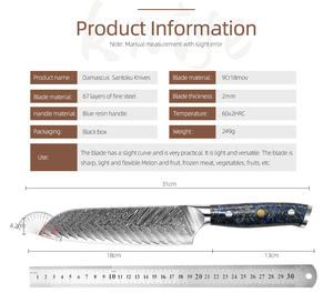 Venta al por mayor personalizado OEM ODM cubertería de fábrica profesional japonés de corte de acero de Damasco cuchillo con mango de cocina Chef cuchillo - Product Image 2