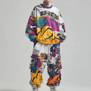 Conjunto de Sudadera y Pantalones Deportivos Sublimados Extra Grandes, Pantalones Deportivos Estampados de Corte Holgado, Traje Deportivo Estampado para Hombre, Conjuntos Deportivos Sublimados Holgados - Product Image 1