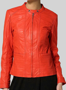 แจ็คเก็ตหนังแฟชั่นใหม่สำหรับผู้หญิง แจ็คเก็ตหนังกันลมสำหรับผู้ชายและผู้หญิง สไตล์สั่งทำพิเศษ แจ็คเก็ตหนัง Charlotte Burnt หลายแบบ ปี 2006 - Product Image 5