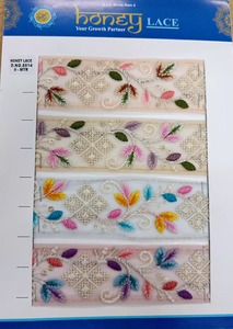 Encaje bordado de flores coloridas de primera calidad para vestidos africanos, blusas y ropa formal - Product Image 3