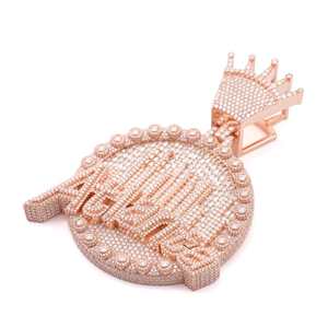 Pendentif cercle personnalisé en or 14 carats avec moissanite, bijou de charme d'Atlanta - Product Image 3