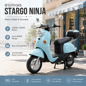 STARGO NINJA 1000W 1500W Scooter Retro <span class=keywords><strong>de</strong></span> Calle 72V Alta Velocidad 70km/h Freno <span class=keywords><strong>de</strong></span> Disco Delantero Neumático <span class=keywords><strong>de</strong></span> Vacío para Adultos Certificado EEC COC - Product Image 1