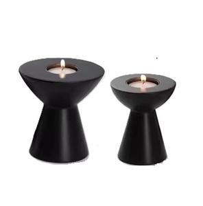 Fournisseur de confiance de la dernière conception de qualité supérieure en bois moderne cône couleur noire bougeoir cône chandelier support pour les festivals - Product Image 1