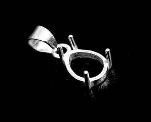 Top qualité véritable 925 en argent Sterling 8x10mm poire vierge broche pierre réglage pendentif souvenir à la main Semi-montage bijoux - Product Image 6