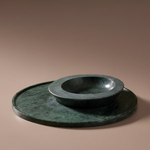 Bandejas para servir de mármol verde natural personalizadas, plato tipo Plato para el hogar, restaurante, hotel, servicio de comida, producto del exportador superior - Product Image 1