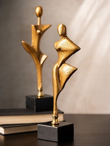 Escultura Contemporánea de Latón de Rostro y Mano Humana, Figura Artística para Escritorio, Estante, Sala de Estar, Templo, Decoración Exclusiva - Product Image 5