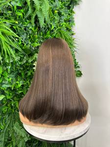 Raw vietnamita virgen 180% densidad cabello humano 13*4 peluca Frontal de encaje Natural transparente encaje frontal pelucas de cabello humano - Product Image 4