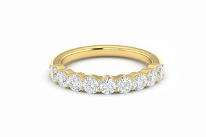 Anillo de Aniversario de Nueve Piedras de Diamantes Naturales y Oro de 14K para Mujer - Product Image 4