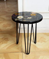 Conception unique de Tableau époxyde rond floral fait main pour la table faite sur commande moderne de meubles des espaces contemporains