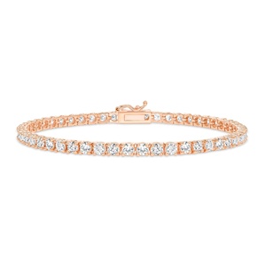 Bracelet tennis en diamants de laboratoire, or massif 14 carats blanc/rose/jaune, 2-10 carats au total, taille brillant rond, bijoux de fiançailles pour femme - Product Image 4
