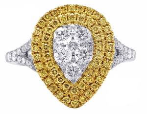 Bague de fiançailles et de mariage de luxe pour femmes Iced Out 925 Sterling Silver VVS Moissanite Round Diamond Finger Pinky Ring - Product Image 2