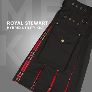 Kilt en tartan Royal Stewart pour hommes - Kilt hybride écossais moderne avec poches cargo - Product Image 3