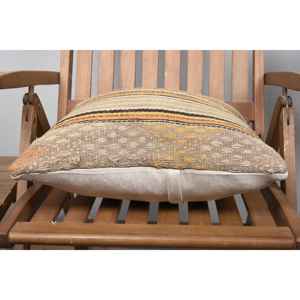 Almohada de lana Kilim Beige de 18x18 pulgadas, ropa de cama navideña de lujo tejida con patrón cuadrado esponjoso Vintage impreso relleno de plumas - Product Image 5