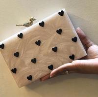Tas Tangan Wanita Vintage Resin Hitam & Batu Multi-Warna, Tahan Lama, Tahan Air, Ramah Lingkungan, Ukuran & Logo Dapat Disesuaikan, Hiasan Manik-Manik