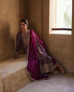 Prêt à commander Fournisseur direct d'usine Fête riche et célébrité Inspiré longue longueur Faux Georgette Salwar Costumes pour adulte spécial - Product Image 2