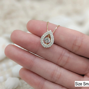 Collier pendentif en diamant Moissanite VVS, best-seller, avec design en forme de larme en or 14 carats pour femmes, tendance à bas prix - Product Image 2