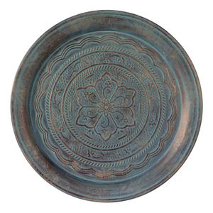 Prix de gros Assiette de service en métal nickelé de forme ronde pour la maison Ustensiles de cuisine personnalisés faits à la main Articles de maison - Product Image 1