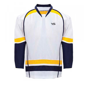 Meilleur prix maillot de hockey sur glace pour jeunes dernière conception en polyester uniforme avec technique de sublimation du nom de l'équipe OEM - Product Image 3