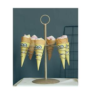 Support à cônes à glace rond en fer forgé fait main, 6 trous, pour mariage et réception - Product Image 5