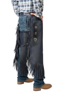 Polainas de Montar a Caballo de Cuero Genuino de Primera Calidad con Flecos, Protectores de Piernas para Montar a Caballo para Hombre - Product Image 2