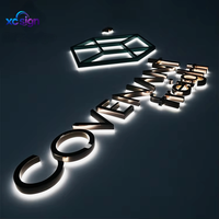 Enseigne LED 3D rétroéclairée en acier inoxydable personnalisée de qualité supérieure, compatible HomeKit, transformateur CA, IP65, pour bureaux, mariages, bâtiments, commerces