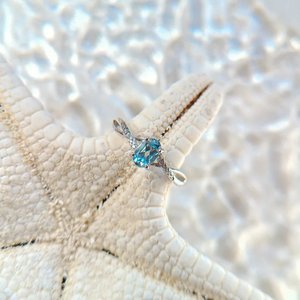 Bague en pierre de topaze bleue suisse de Style romantique Design Unique en argent Sterling massif 925 à la mode cadeau de fête de fiançailles de mariage classique - Product Image 3