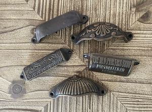 Tirador de taza de gabinete de hierro fundido de estilo moderno para cajón, tocador, puerta, armario en cocina, dormitorio, baño, sala de estar - Product Image 2