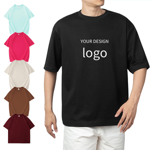 Hot Sale 100% Cotton Men's <b>T</b>-<b>Shirt</b> <b>High</b> Quality 300 Gsm Thick Collar Heavy Oversized Custom Embroidery and Printing - Product Image 1