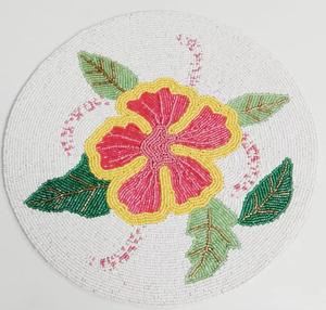 Vente chaude or et argent verre perlé napperon Table à manger perlé cuisine Table tapis perlé plaque de chargeur - Product Image 2