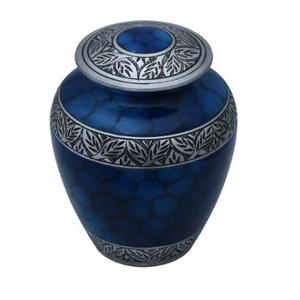 Sky Blue Cremation Urns Adult <b>Ashes</b> <b>for</b> Funeral High Quality Metal Cremation Antique Handmade Wholesale Funeral Urn - Product Image 3