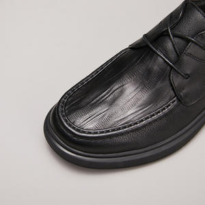 Men's casual <b>shoes</b> with genuine leather upper, oil-waxed <b>soft</b> leather <b>sole</b>, flat design - Product Image 4