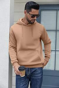 Hombres Invierno Casual Sudaderas Con Capucha Color Sólido 100% Algodón Transpirable Ecológico Regular Fit Diseño de Bolsillo - Product Image 3