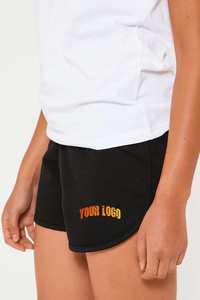 Conjunto de ropa deportiva de algodón ligero para mujer, camiseta de patrón sólido y pantalones cortos por encima de la rodilla para entrenamiento - Product Image 3