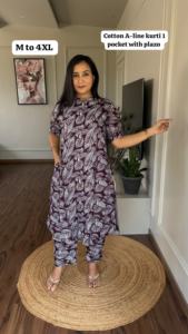 Pantalon de costume décontracté imprimé élégant pour femmes personnalisées pantalon Kurti ethnique indien pantalon coton bureau vacances porter en gros cordon ensemble - Product Image 6