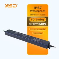 Alimentation LED étanche YSD IP67 110V/220V AC/DC 150W, Driver LED 12V 24V Mince et Ultra-Fin pour Éclairage LED