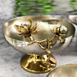 Mới thời trang men màu bên trong với lá hình dạng thiết kế kim loại trang trí cho trái cây khô an toàn phục vụ bát - Product Image 6