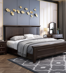 Juego de Cama King de Madera Maciza, Diseño Europeo Moderno, Duradero, para Dormitorio Comercial, Ajustable, para Hoteles, Apartamentos y Villas - Product Image 3