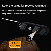 Thermomètre numérique étanche IP66 pour viande, lecture instantanée en 0,6s, écran tactile LCD, sonde alimentaire pliable pour barbecue, grillades, cuisine