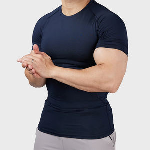 Logotipo de sublimación personalizado secado rápido transpirable deportes Fitness para Slim Fit comprimido correr camisetas hombres gimnasio camiseta para hombres - Product Image 4