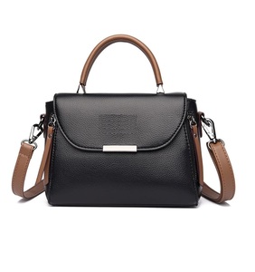 New Elegant <b>Women's</b> Genuine Leather <b>Satchel</b> <b>Bag</b> Classy Handbags with Button Decoration Zipper Closure Available at Low Prices - Product Image 3