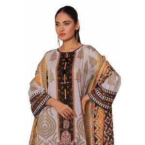 Conjunto de Traje Khaddar Gris sin Costuras para Mujer, 3 Piezas, para un Estilo Elegante - Product Image 4