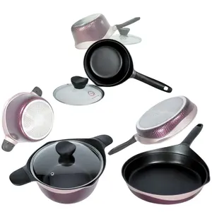 Premium maroon series Pan Set, Sustainable Non-Stick Cookware for Heating and Light Cooking for Soup and Frying