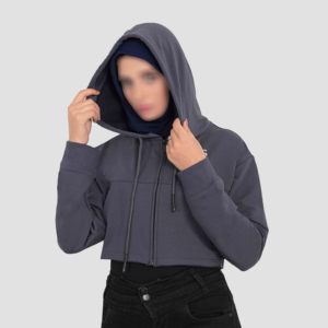 เสื้อคลุมฮู้ดครอปท็อปสำหรับผู้หญิงปี 2026 สไตล์อิสลามแบบเรียบร้อย ผ้าถักเนื้อนุ่ม สวมใส่สบาย เหมาะสำหรับฤดูใบไม้ร่วงและฤดูหนาว ผลิตจากเส้นใยไม้ไผ่ 100% - Product Image 4