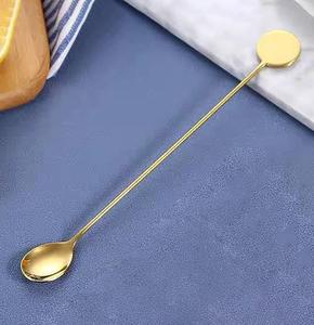 Cuchara agitadora de bebida de vino de cóctel de mezcla de acero inoxidable de estilo americano Cuchara de barra de oro con extremo de lágrima con mango giratorio - Product Image 6