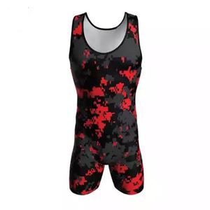 Combinaisons de lutte russe unisexes personnalisées, imprimées par transfert thermique, légères, respirantes, extensibles, en polyester et élasthanne - Product Image 1