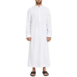 Robe de prière musulmane d'hiver pour hommes Jubba Thobe Thawb Jubbah Kurta Galabia Manteau Imame Vêtements arabes pour adultes Saisons printemps automne - Product Image 1